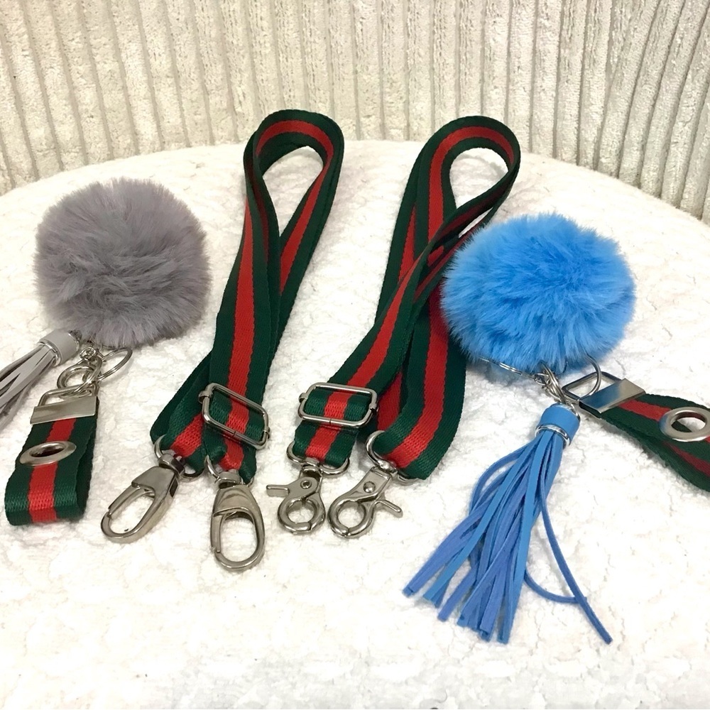 Fashion Strap and PomPom Keychain - Picture 3 of 11